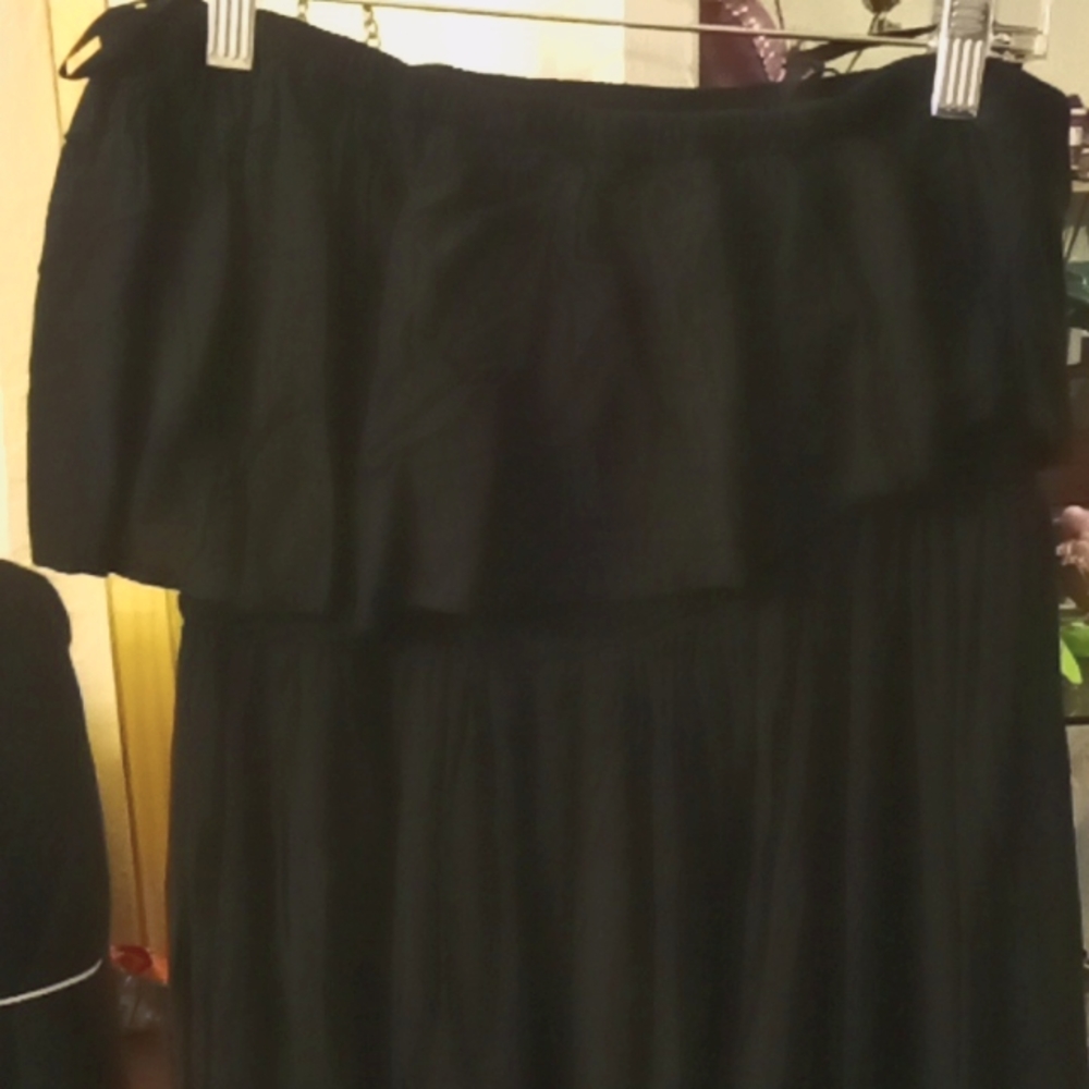 Strapless black dress